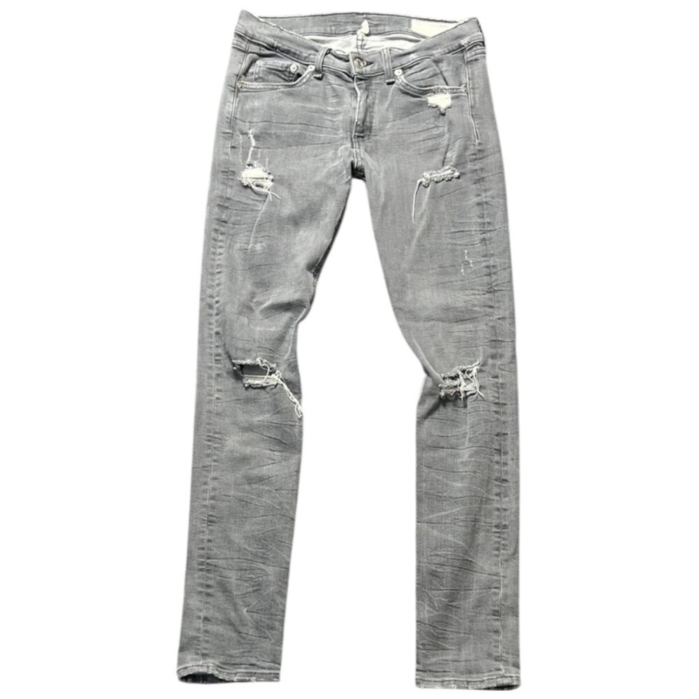 rag & bone Gray Distressed Skinny Jeans Low Rise Y2K Grunge - Womenās 28